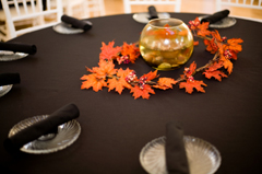 Subtle camo color wedding decorations