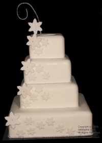 white star wedding cake