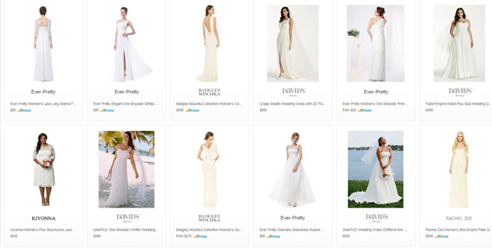 cheap informal wedding dresses on Amazon