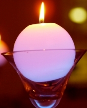 candle in glass