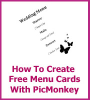how to make wedding menu cards with Picmonkey