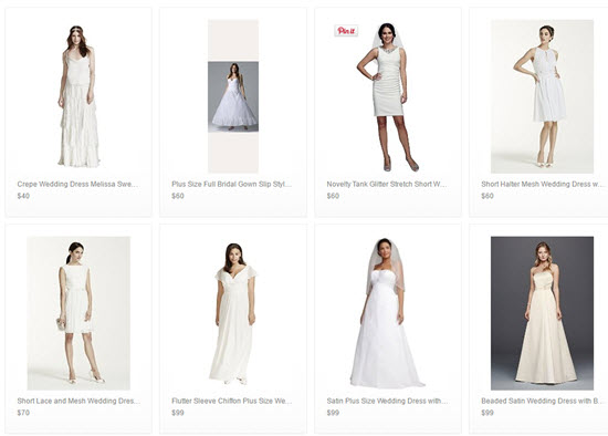 cheap Davids Bridal wedding dresses