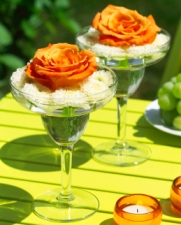 flowers in wine glass