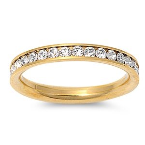 Gold cz wedding band