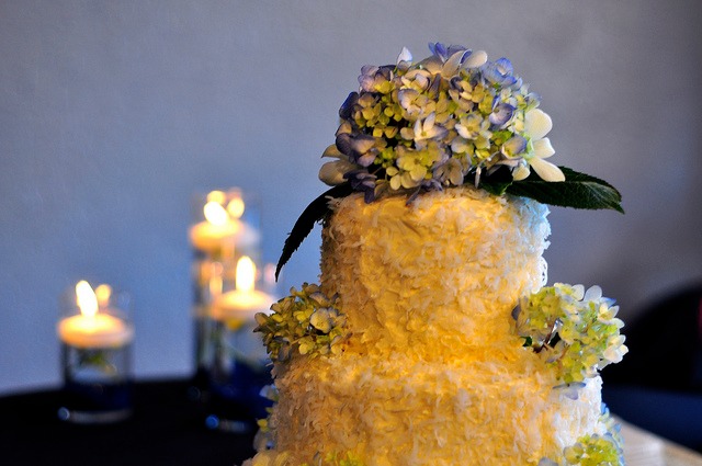 hydrangea wedding cake topper