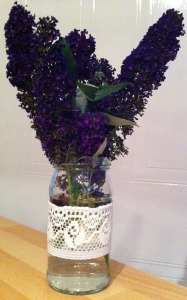 jar covered with lace