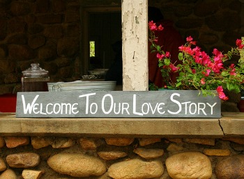 outdoor wedding sign