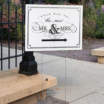 mr and mrs wedding sign