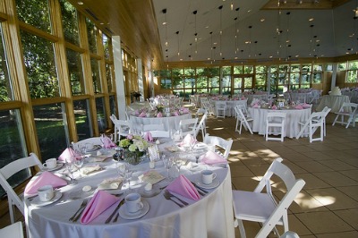 pink wedding tables