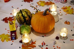 pumpkins and gourds centerpiece