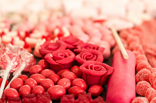 red candy for centerpieces