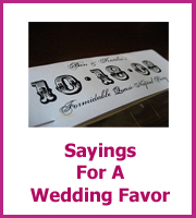 sayings for a wedding favor
