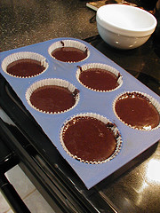 making cupcakes