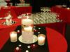 Simple and effective red and black centerpiece