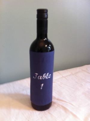 wine bottle table numbers