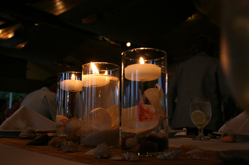 3 cylinder vase with floating candles
