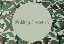 green camo wedding invitation
