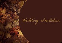 brown leaves wedding invitation