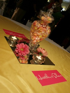 Candy and jar wedding centerpiece