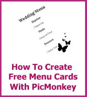 how to make wedding menu cards with Picmonkey