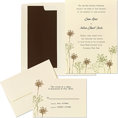 ivory and floral wedding invitation kit