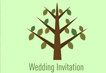 green tree wedding invite