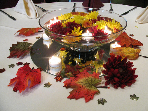 leaf candle centerpiece