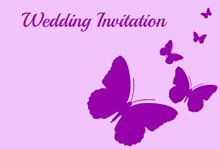 purple butterfly wedding invitation