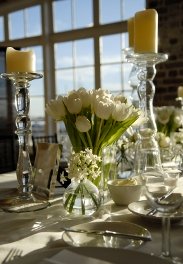 white tulip wedding centerpiece