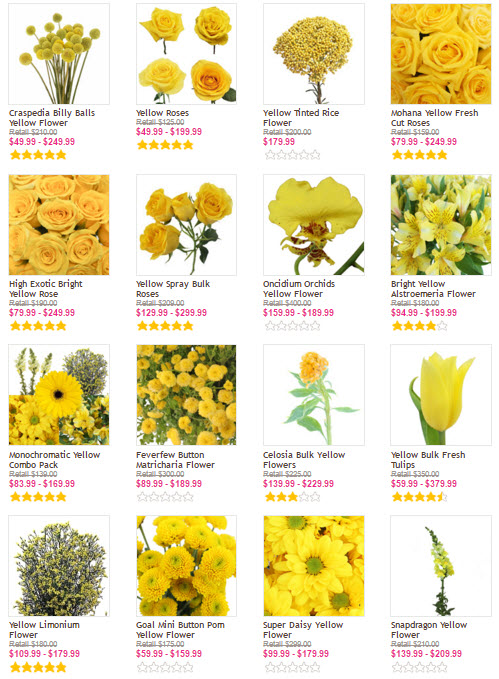 cheap yellow wedding flowers
